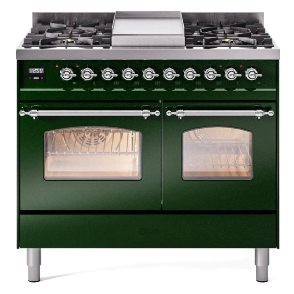 ILVE 40" Nostalgie II Series Freestanding Double Oven Dual Fuel Range with 6 Sealed Burners and Griddle - UPD40FNMP - Image 14
