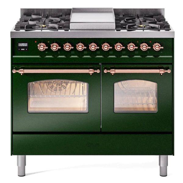 ILVE 40" Nostalgie II Series Freestanding Double Oven Dual Fuel Range with 6 Sealed Burners and Griddle - UPD40FNMP - Image 16