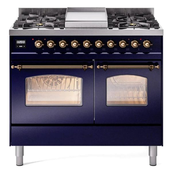 ILVE 40" Nostalgie II Series Freestanding Double Oven Dual Fuel Range with 6 Sealed Burners and Griddle - UPD40FNMP - Image 17