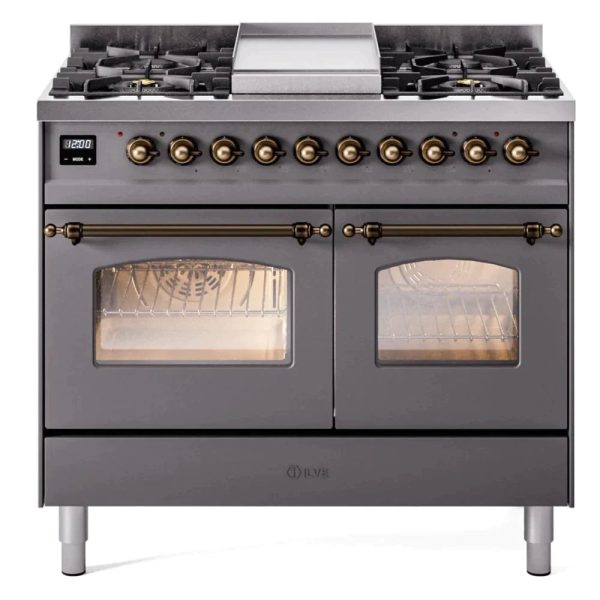 ILVE 40" Nostalgie II Series Freestanding Double Oven Dual Fuel Range with 6 Sealed Burners and Griddle - UPD40FNMP - Image 21