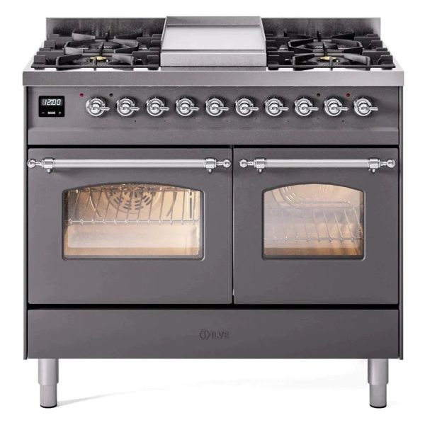 ILVE 40" Nostalgie II Series Freestanding Double Oven Dual Fuel Range with 6 Sealed Burners and Griddle - UPD40FNMP - Image 22