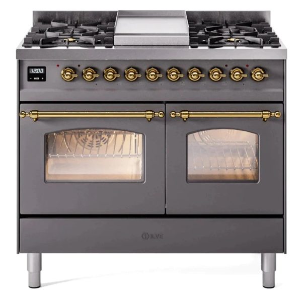 ILVE 40" Nostalgie II Series Freestanding Double Oven Dual Fuel Range with 6 Sealed Burners and Griddle - UPD40FNMP - Image 23