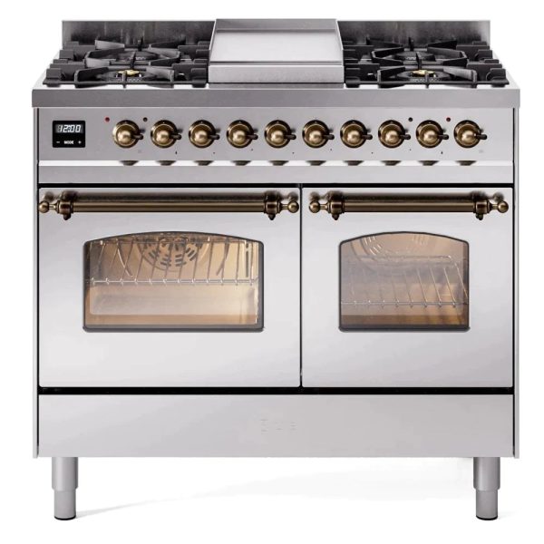 ILVE 40" Nostalgie II Series Freestanding Double Oven Dual Fuel Range with 6 Sealed Burners and Griddle - UPD40FNMP - Image 25