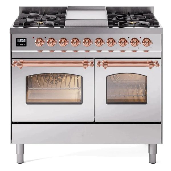 ILVE 40" Nostalgie II Series Freestanding Double Oven Dual Fuel Range with 6 Sealed Burners and Griddle - UPD40FNMP - Image 28