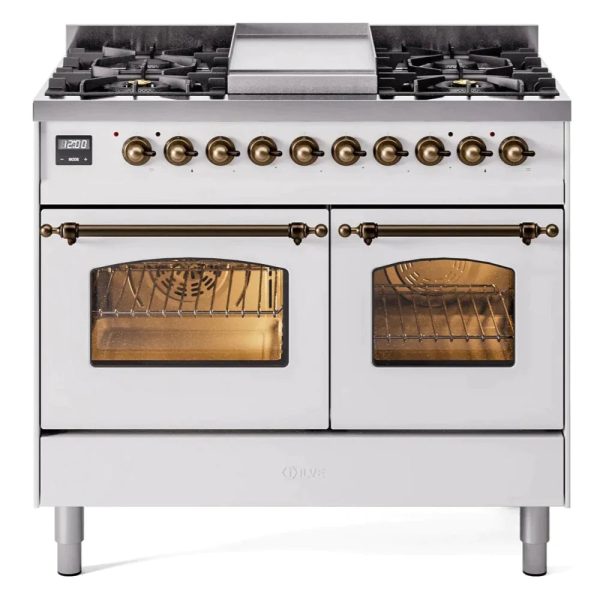 ILVE 40" Nostalgie II Series Freestanding Double Oven Dual Fuel Range with 6 Sealed Burners and Griddle - UPD40FNMP - Image 29