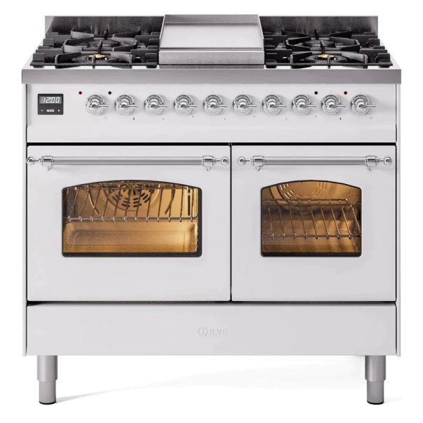 ILVE 40" Nostalgie II Series Freestanding Double Oven Dual Fuel Range with 6 Sealed Burners and Griddle - UPD40FNMP - Image 30