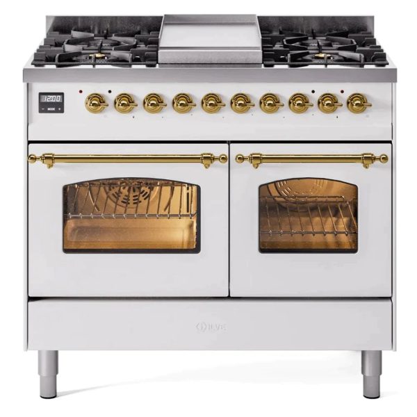 ILVE 40" Nostalgie II Series Freestanding Double Oven Dual Fuel Range with 6 Sealed Burners and Griddle - UPD40FNMP - Image 31
