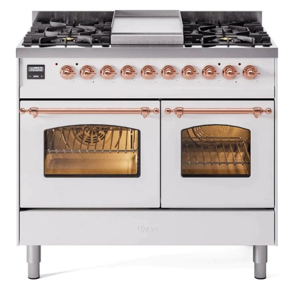 ILVE 40" Nostalgie II Series Freestanding Double Oven Dual Fuel Range with 6 Sealed Burners and Griddle - UPD40FNMP - Image 32