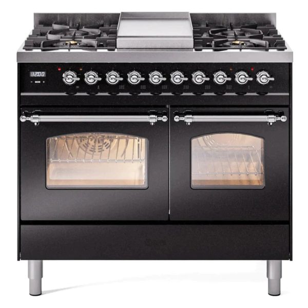 ILVE 40" Nostalgie II Series Freestanding Double Oven Dual Fuel Range with 6 Sealed Burners and Griddle - UPD40FNMP - Image 6