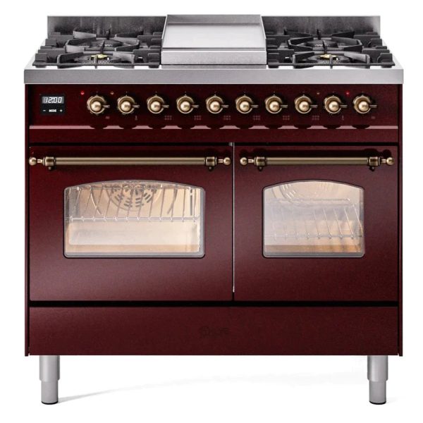 ILVE 40" Nostalgie II Series Freestanding Double Oven Dual Fuel Range with 6 Sealed Burners and Griddle - UPD40FNMP - Image 9