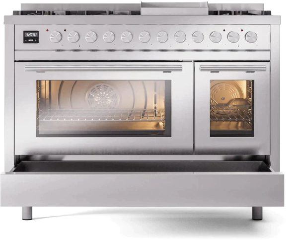 ILVE 48-Inch Professional Plus II Freestanding Dual Fuel Range with 8 Sealed Burner - UP48FWMP - Image 11
