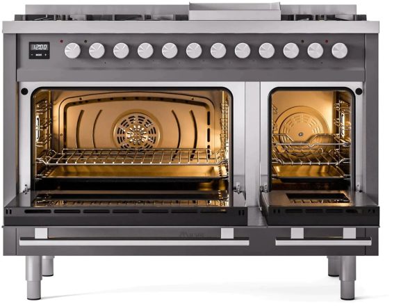 ILVE 48-Inch Professional Plus II Freestanding Dual Fuel Range with 8 Sealed Burner - UP48FWMP - Image 23
