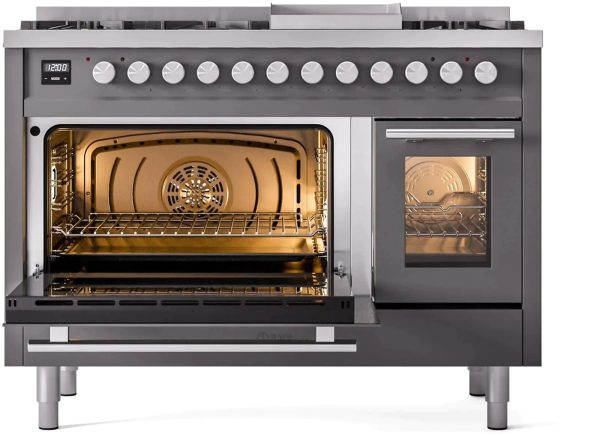 ILVE 48-Inch Professional Plus II Freestanding Dual Fuel Range with 8 Sealed Burner - UP48FWMP - Image 24