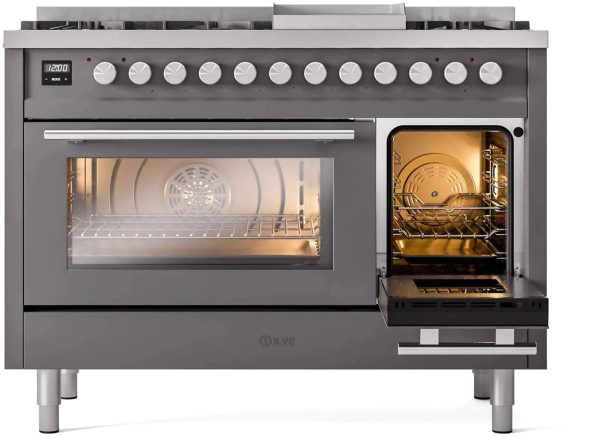 ILVE 48-Inch Professional Plus II Freestanding Dual Fuel Range with 8 Sealed Burner - UP48FWMP - Image 25