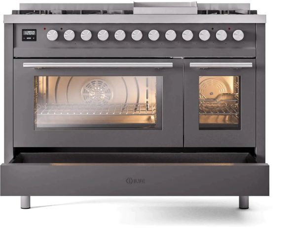 ILVE 48-Inch Professional Plus II Freestanding Dual Fuel Range with 8 Sealed Burner - UP48FWMP - Image 26