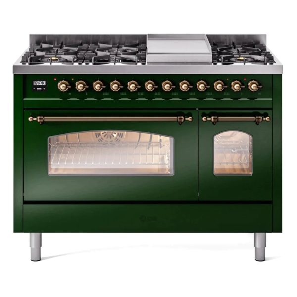 ILVE 48" Nostalgie II Series Freestanding Double Oven Dual Fuel Range with 8 Sealed Burners and Griddle - UP48FNMP - Image 13