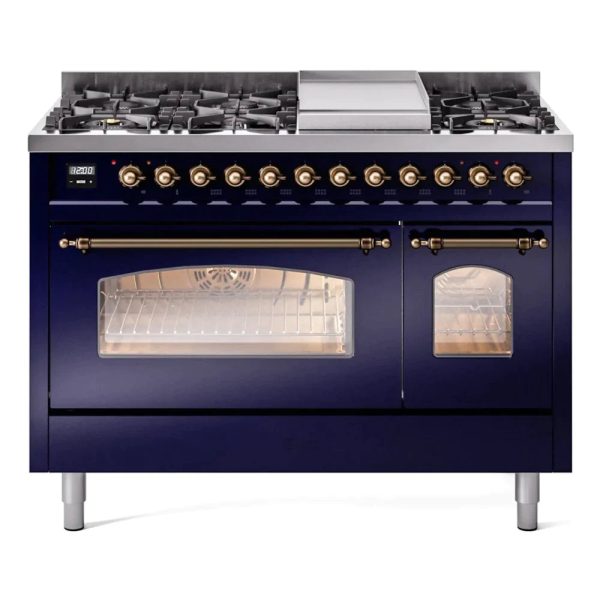 ILVE 48" Nostalgie II Series Freestanding Double Oven Dual Fuel Range with 8 Sealed Burners and Griddle - UP48FNMP - Image 17