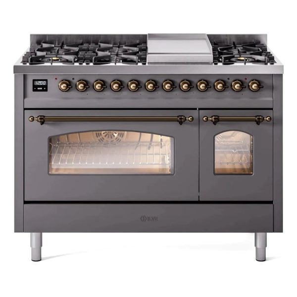 ILVE 48" Nostalgie II Series Freestanding Double Oven Dual Fuel Range with 8 Sealed Burners and Griddle - UP48FNMP - Image 21