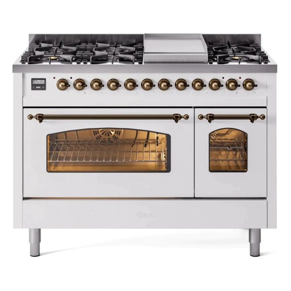 ILVE 48" Nostalgie II Series Freestanding Double Oven Dual Fuel Range with 8 Sealed Burners and Griddle - UP48FNMP - Image 29