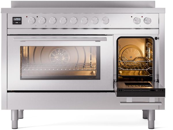 ILVE 48" Professional Plus II Series Freestanding Electric Double Oven Range with 8 Elements, Triple Glass Cool Door, Convection Oven, TFT Oven Control Display and Child Lock - UPI486WMP - Image 18