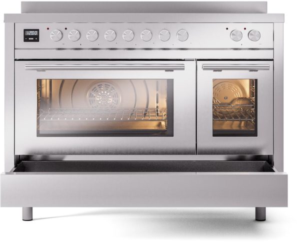 ILVE 48" Professional Plus II Series Freestanding Electric Double Oven Range with 8 Elements, Triple Glass Cool Door, Convection Oven, TFT Oven Control Display and Child Lock - UPI486WMP - Image 19