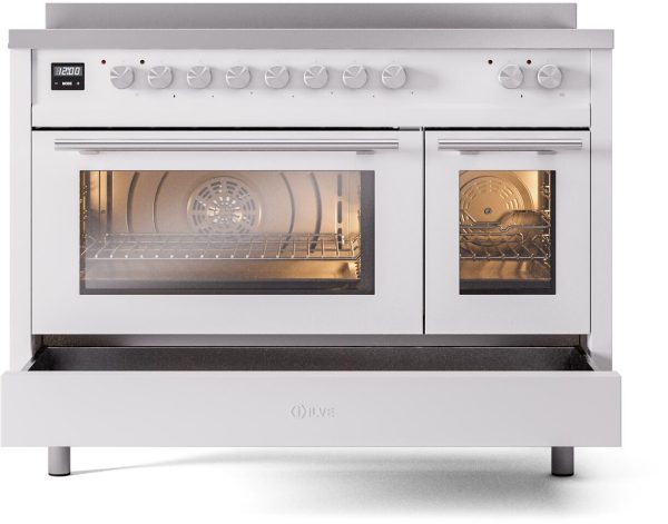 ILVE 48" Professional Plus II Series Freestanding Electric Double Oven Range with 8 Elements, Triple Glass Cool Door, Convection Oven, TFT Oven Control Display and Child Lock - UPI486WMP - Image 27