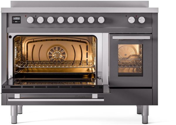 ILVE 48" Professional Plus II Series Freestanding Electric Double Oven Range with 8 Elements, Triple Glass Cool Door, Convection Oven, TFT Oven Control Display and Child Lock - UPI486WMP - Image 28