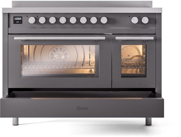 ILVE 48" Professional Plus II Series Freestanding Electric Double Oven Range with 8 Elements, Triple Glass Cool Door, Convection Oven, TFT Oven Control Display and Child Lock - UPI486WMP - Image 30