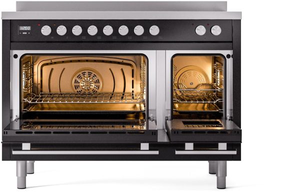 ILVE 48" Professional Plus II Series Freestanding Electric Double Oven Range with 8 Elements, Triple Glass Cool Door, Convection Oven, TFT Oven Control Display and Child Lock - UPI486WMP - Image 9