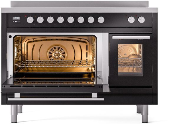 ILVE 48" Professional Plus II Series Freestanding Electric Double Oven Range with 8 Elements, Triple Glass Cool Door, Convection Oven, TFT Oven Control Display and Child Lock - UPI486WMP - Image 10