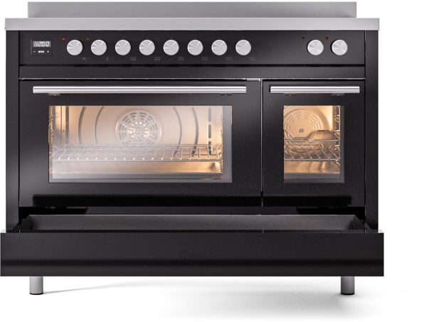 ILVE 48" Professional Plus II Series Freestanding Electric Double Oven Range with 8 Elements, Triple Glass Cool Door, Convection Oven, TFT Oven Control Display and Child Lock - UPI486WMP - Image 11