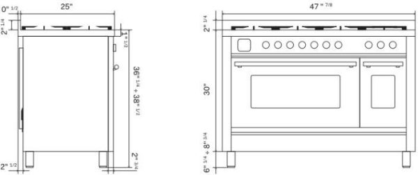 ILVE 48" Professional Plus II Series Freestanding Electric Double Oven Range with 8 Elements, Triple Glass Cool Door, Convection Oven, TFT Oven Control Display and Child Lock - UPI486WMP - Image 8