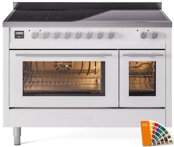 ILVE 48" Professional Plus II Series Freestanding Electric Double Oven Range with 8 Elements, Triple Glass Cool Door, Convection Oven, TFT Oven Control Display and Child Lock - UPI486WMP - Image 5