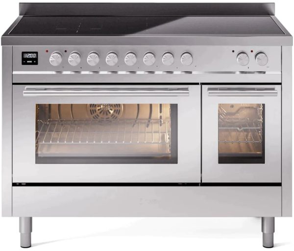 ILVE 48" Professional Plus II Series Freestanding Electric Double Oven Range with 8 Elements, Triple Glass Cool Door, Convection Oven, TFT Oven Control Display and Child Lock - UPI486WMP - Image 2
