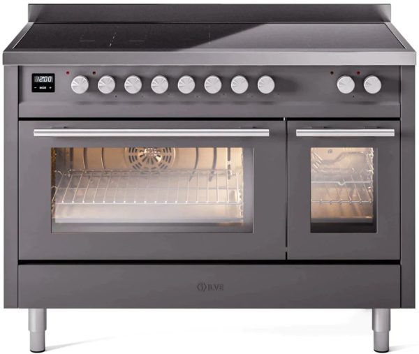 ILVE 48" Professional Plus II Series Freestanding Electric Double Oven Range with 8 Elements, Triple Glass Cool Door, Convection Oven, TFT Oven Control Display and Child Lock - UPI486WMP - Image 4