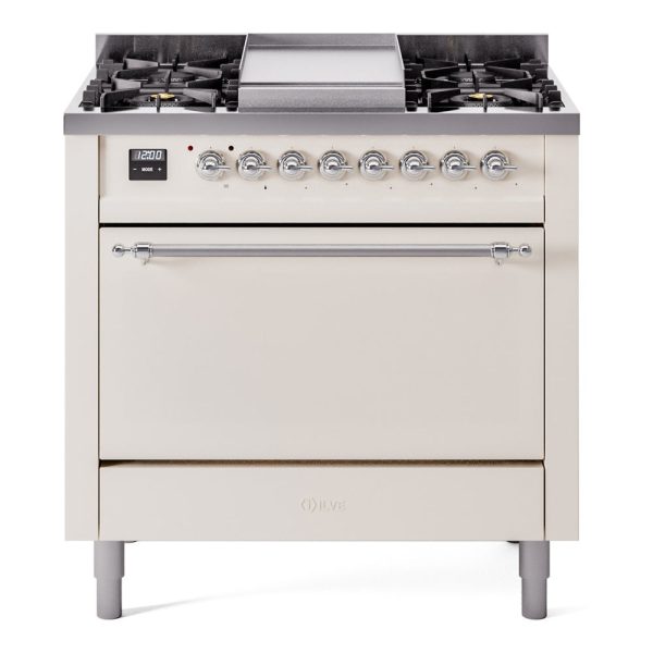 ILVE Nostalgie II 36" Dual Fuel Range with 6 Sealed Burners + Griddle Solid Door - UP36FQNMP - Image 3