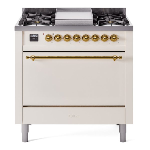 ILVE Nostalgie II 36" Dual Fuel Range with 6 Sealed Burners + Griddle Solid Door - UP36FQNMP - Image 4