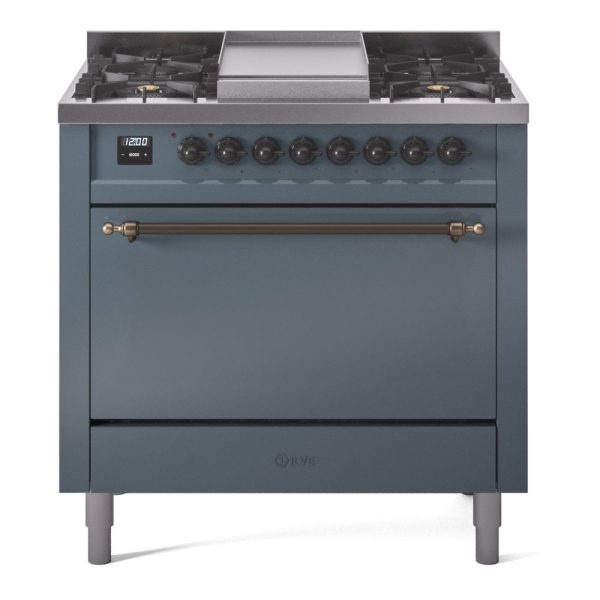 ILVE Nostalgie II 36" Dual Fuel Range with 6 Sealed Burners + Griddle Solid Door - UP36FQNMP - Image 6