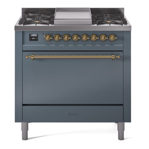 ILVE Nostalgie II 36" Dual Fuel Range with 6 Sealed Burners + Griddle Solid Door - UP36FQNMP - Image 8