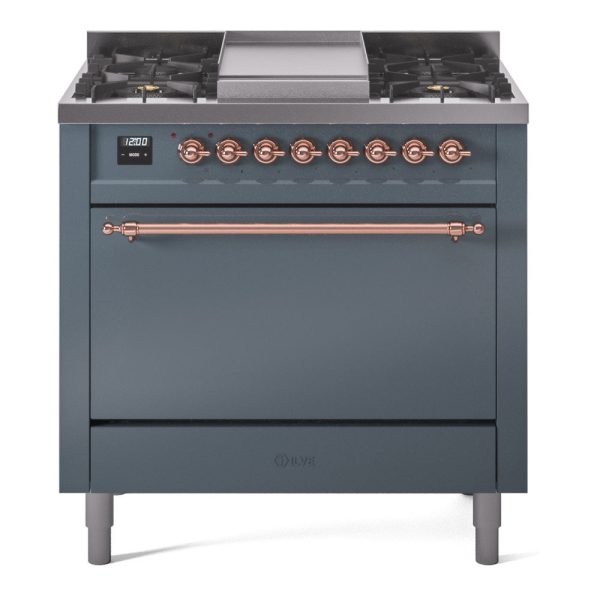 ILVE Nostalgie II 36" Dual Fuel Range with 6 Sealed Burners + Griddle Solid Door - UP36FQNMP - Image 9