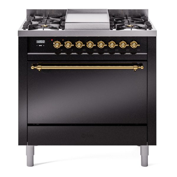 ILVE Nostalgie II 36" Dual Fuel Range with 6 Sealed Burners + Griddle Solid Door - UP36FQNMP - Image 12