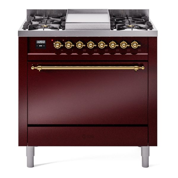 ILVE Nostalgie II 36" Dual Fuel Range with 6 Sealed Burners + Griddle Solid Door - UP36FQNMP - Image 16