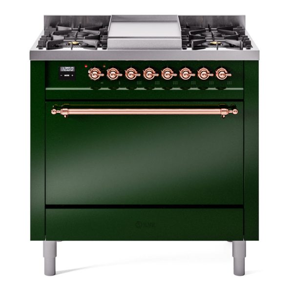 ILVE Nostalgie II 36" Dual Fuel Range with 6 Sealed Burners + Griddle Solid Door - UP36FQNMP - Image 21