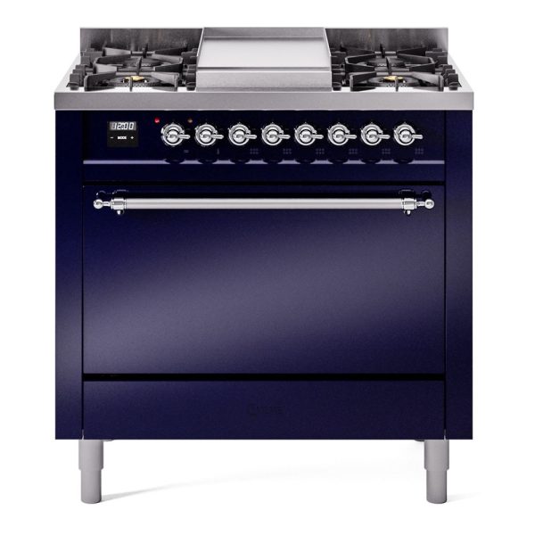 ILVE Nostalgie II 36" Dual Fuel Range with 6 Sealed Burners + Griddle Solid Door - UP36FQNMP - Image 23