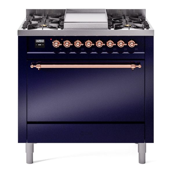 ILVE Nostalgie II 36" Dual Fuel Range with 6 Sealed Burners + Griddle Solid Door - UP36FQNMP - Image 25