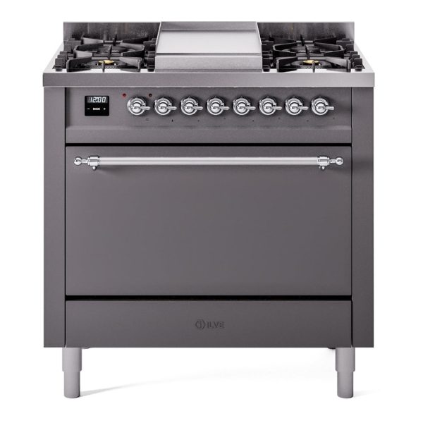 ILVE Nostalgie II 36" Dual Fuel Range with 6 Sealed Burners + Griddle Solid Door - UP36FQNMP - Image 27