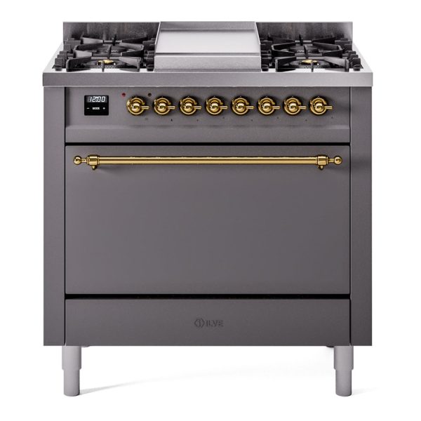 ILVE Nostalgie II 36" Dual Fuel Range with 6 Sealed Burners + Griddle Solid Door - UP36FQNMP - Image 28