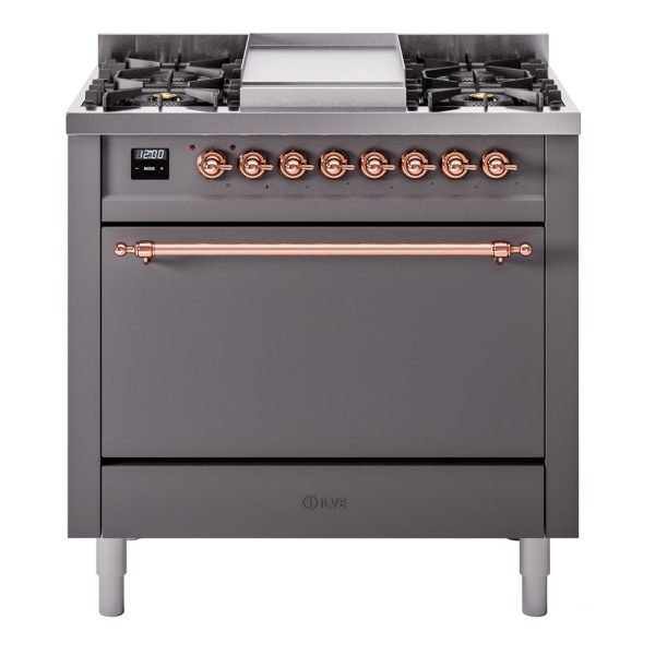 ILVE Nostalgie II 36" Dual Fuel Range with 6 Sealed Burners + Griddle Solid Door - UP36FQNMP - Image 29