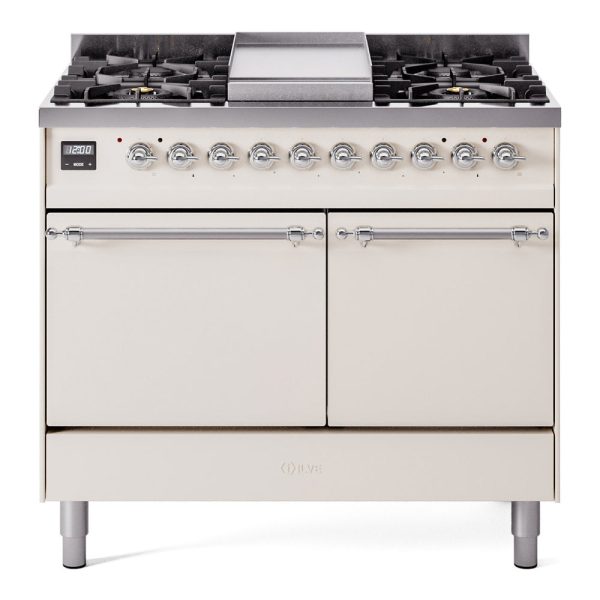 ILVE Nostalgie II 40" Dual Fuel Range with 6 Sealed Burners + Griddle Solid Door - UPD40FQNMP - Image 3