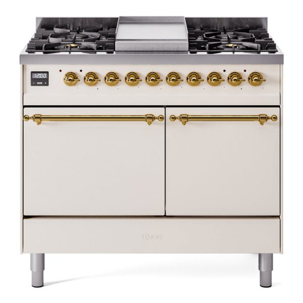 ILVE Nostalgie II 40" Dual Fuel Range with 6 Sealed Burners + Griddle Solid Door - UPD40FQNMP - Image 4